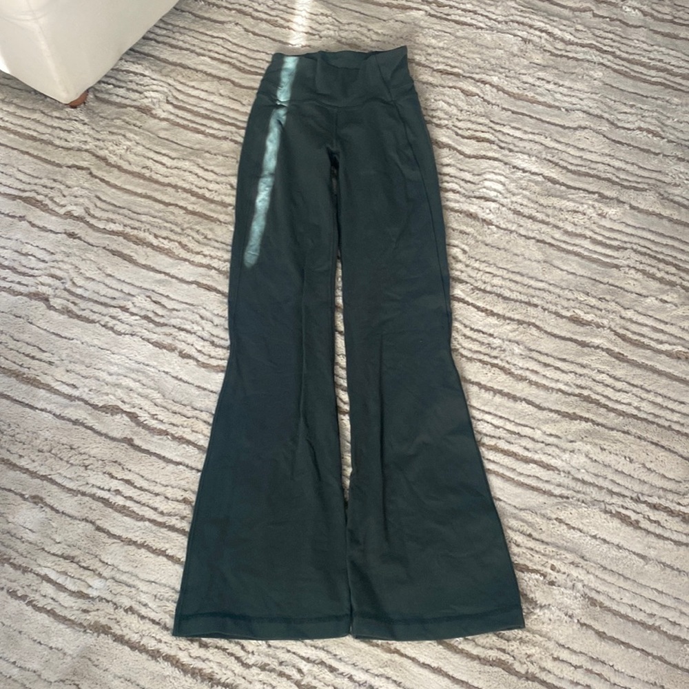 Lululemon! New condition! Forest green, flare yoga pants! Super comfy!